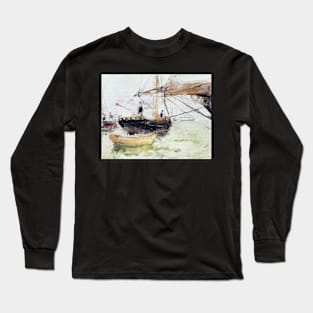 aboard a yacht - Berthe Morisot Long Sleeve T-Shirt